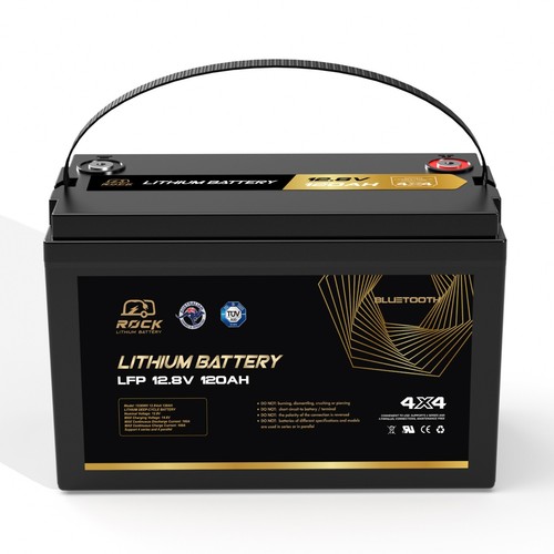 Rock 12V 120Ah LiFePO4 Battery With Bluetooth Solar Caravan RV 4WD - Picture 2 of 6