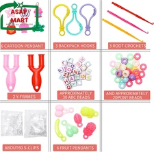 XKDOUS 24 Colors Rubber Band Bracelet Kit, Loom Bracelet Making Kit for Art and 