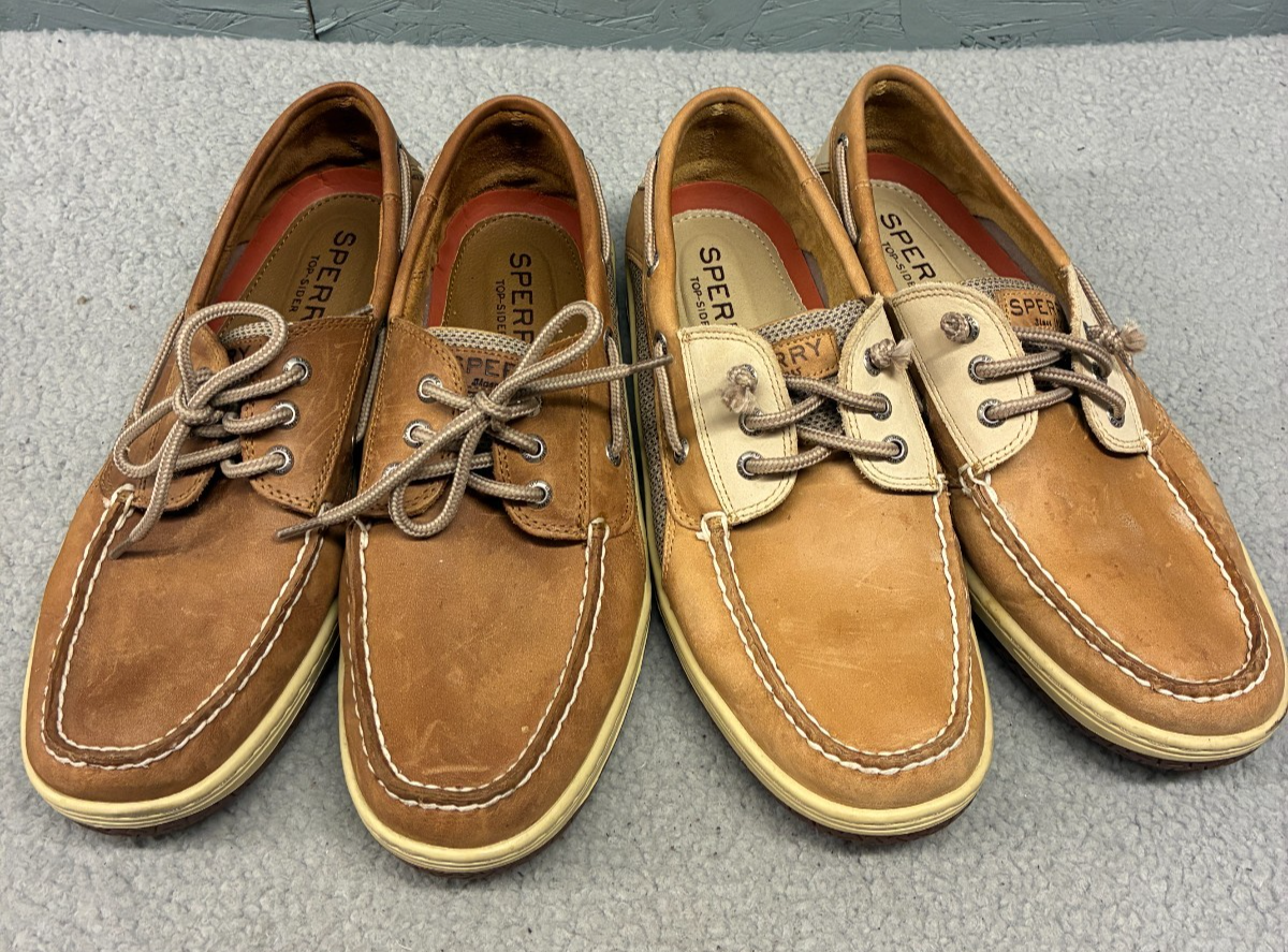 Scarpe da barca Sperry Top Sider uomo 10 e 10 5M pelle marrone lotto di 2 casual deck