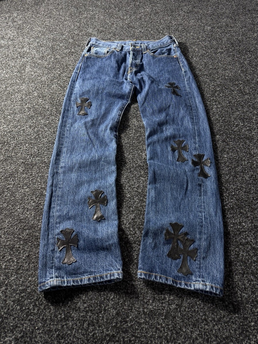 7SECONDS ヴィンテージ Vintage 90s Levi's Blue denim Rock Punk Retro style cross