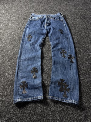 Vintage 90s Levi's Blue denim Rock Punk Retro style cross y2k