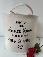 Light Up The Dancefloor Mr Mrs Large Glowstick Bag Basket Trug Weddings Parties