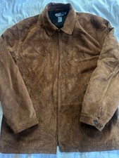 Polo Ralph Lauren Men  s Brown Suede Leather Jacket L Vintage