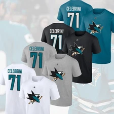Macklin Celebrini #71 San Jose Sharks 2025 Player Name & Number S-5XL For Fans