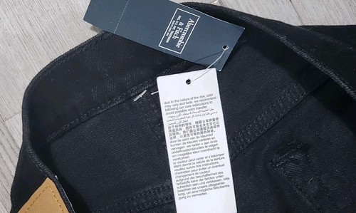 Abercrombie & Fitch Men's Athletic Slim Jeans Size 34x32 Black Denim Stretch NWT - Picture 9 of 21