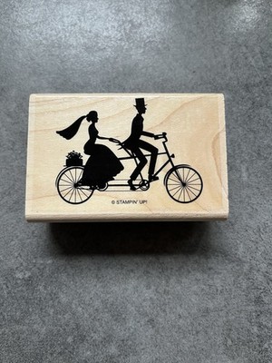 Stampin Up Stempel Holz, '' Wedding Wheels'' , neuwertig,  Hochzeit, Tamdem, Paar