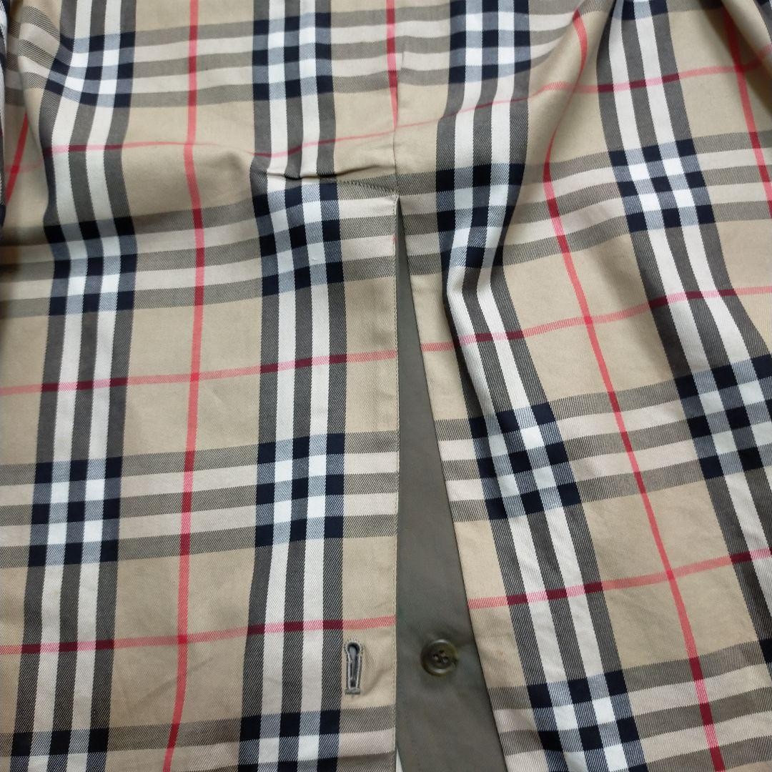 Burberry Balmacaan Trench Coat Plain Collared Khaki Iridescent Size L For Men thumbnail 12