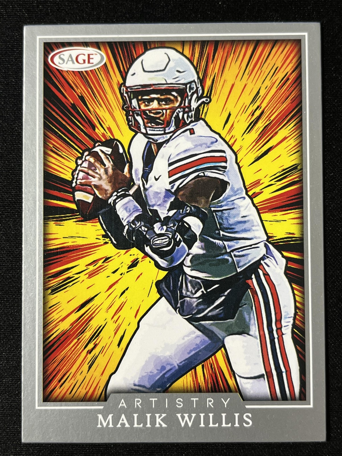 2022 SAGE #ART-MW Malik Willis RC Artistry Silver Liberty Flames Rookie