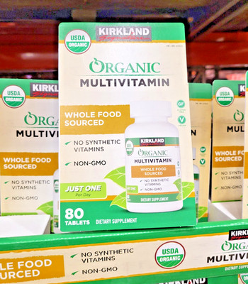 Organic Multivitamin Whole Food Sourced Non-GMO Vegan Gluten Free 80 Tablets