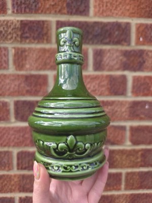 Vintage grüne Carmark Fass Flasche Deko Glas Dekanter Vase