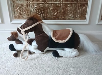 Horse and Foal Rare Plush 30'' Brown Pony Saddle + Bridle Reins,Kids Preferred.