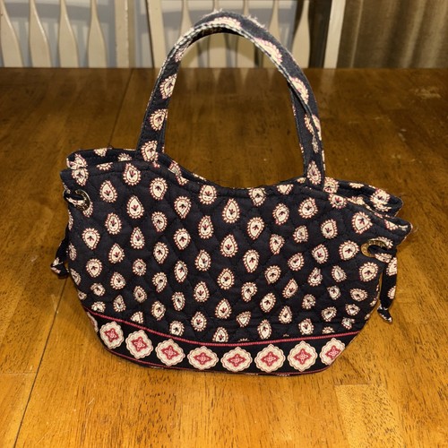 Vera Bradley Sherry klassische schwarze Handtasche/Geldbörse im Ruhestand 7" x 9"