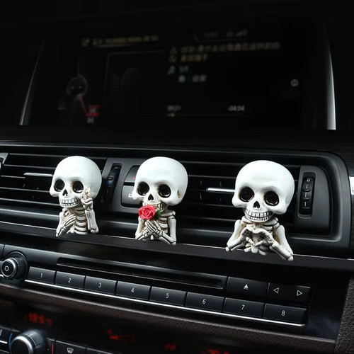 3Pcs Halloween Car Creative Skull Hand Flower Resin Sculpture Fragrance Clips - - Picture 4 of 13