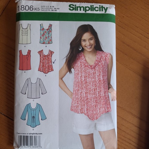 SIMPLICITY Patterns Lot Of 5 Women’s Size 8-16 Tops and Hair Accessories - Picture 3 of 6