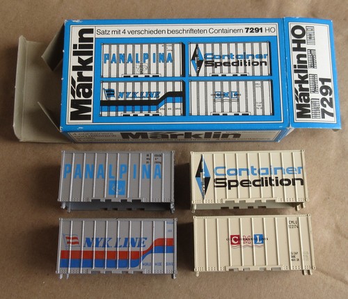 Märklin 7291 Containerpackung unbespielt 4x Container in OVP | Zustand: Gebraucht