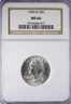 1943 D Washington Quarter NGC MS66