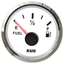 NMEA 2000 & J1939,  USA Fuel Level Gauge, 12V/24V, 2", 52mm, IP67 () White