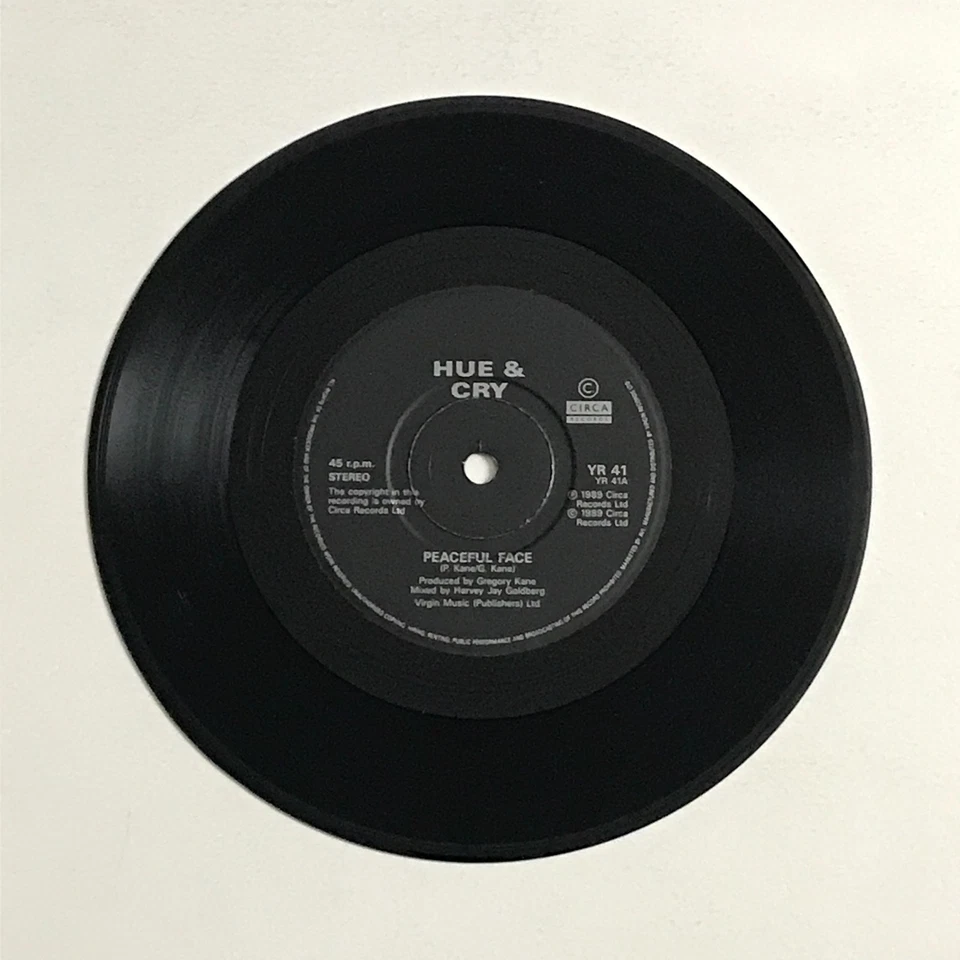 Hue And Cry - Peaceful Face 7" Vinyl Record - YR 41 VG+/VG+ - Image 3 of 4