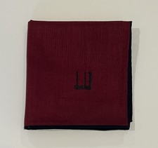 MEN HANDKERCHIEF VINTAGE DUNHILL RED COTTON POCKET ART SQUARE 18.5  