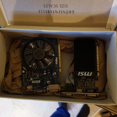 MSI 2x NVIDIA GeForce GT 710 / 750 TI Grafikkarten Konvolut passiv + Lüfter