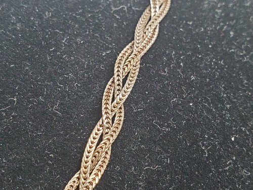 Long 24.5" 5mm Italian Solid 925 Sterling Silver Triple Strand Woven Necklace - Picture 5 of 14