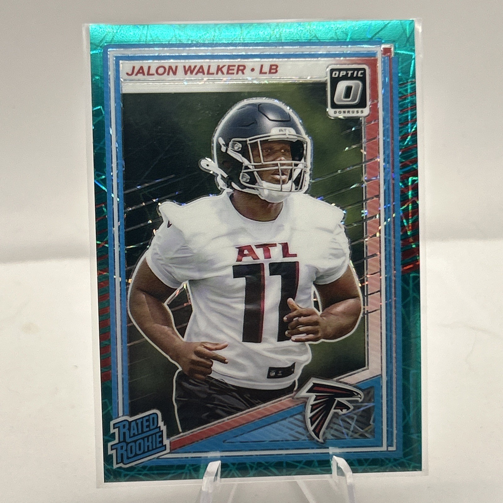 Jalon Walker Teal Velocity 2025 Panini Donruss Optic Rated Rookie #290 Falcons