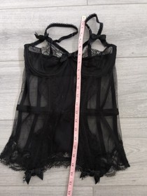 Agent Provocateur Knickers Forever Alina Sheer Black Lace & Mesh Corset Size 36C