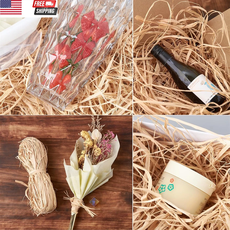 Cinta de papel de rafia natural 2 piezas, cinta de paja de rafia perfecta para tejer artesanías Foto 3 de 3