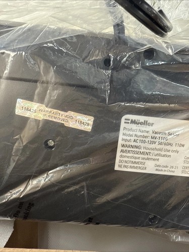 Sellador al vacío Mueller Austria Food Fresh modelo MV-1100 negro/plateado I CAJA ABIERTA - Imagen 8 de 8