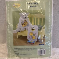 baby by herrschners Cozy Teddy Baby Bibs 050721 stars hearts