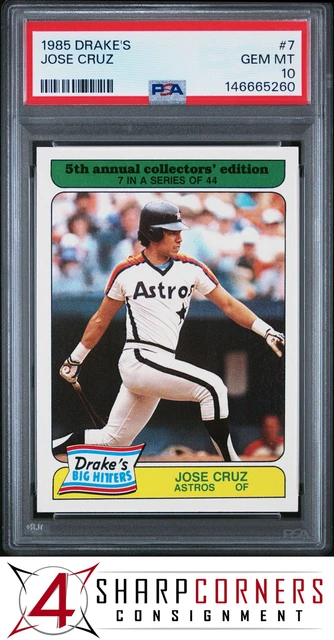 1985 Drake's #7 Jose Cruz Astros Pop 1 PSA 10