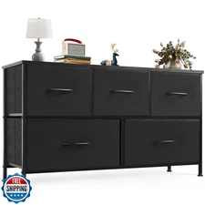 OLIXIS Dresser for Bedroom with 5 Drawers, Wide Chest of Drawers, Fabric Bedr