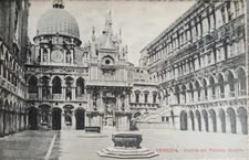 Cortile del Palazzo Ducale Courtyard Doge's Palace Venice Italy Antique Postcard