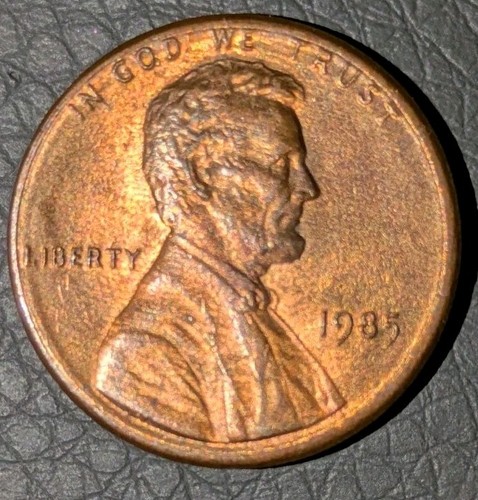 1985 1c Memorial Cent Red Toned Misaligned Die Error Struck Through Grease - Picture 4 of 12