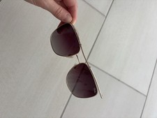 Quay Aviator Sunglasses Brown Gradient Lenses Gold Frame Metal Frame