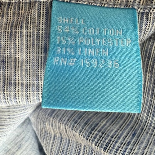 J. McLaughlin Blue Cotton-Linen Blend Button-Down Modern Fit Shirt Men's Size XL - Picture 6 of 7