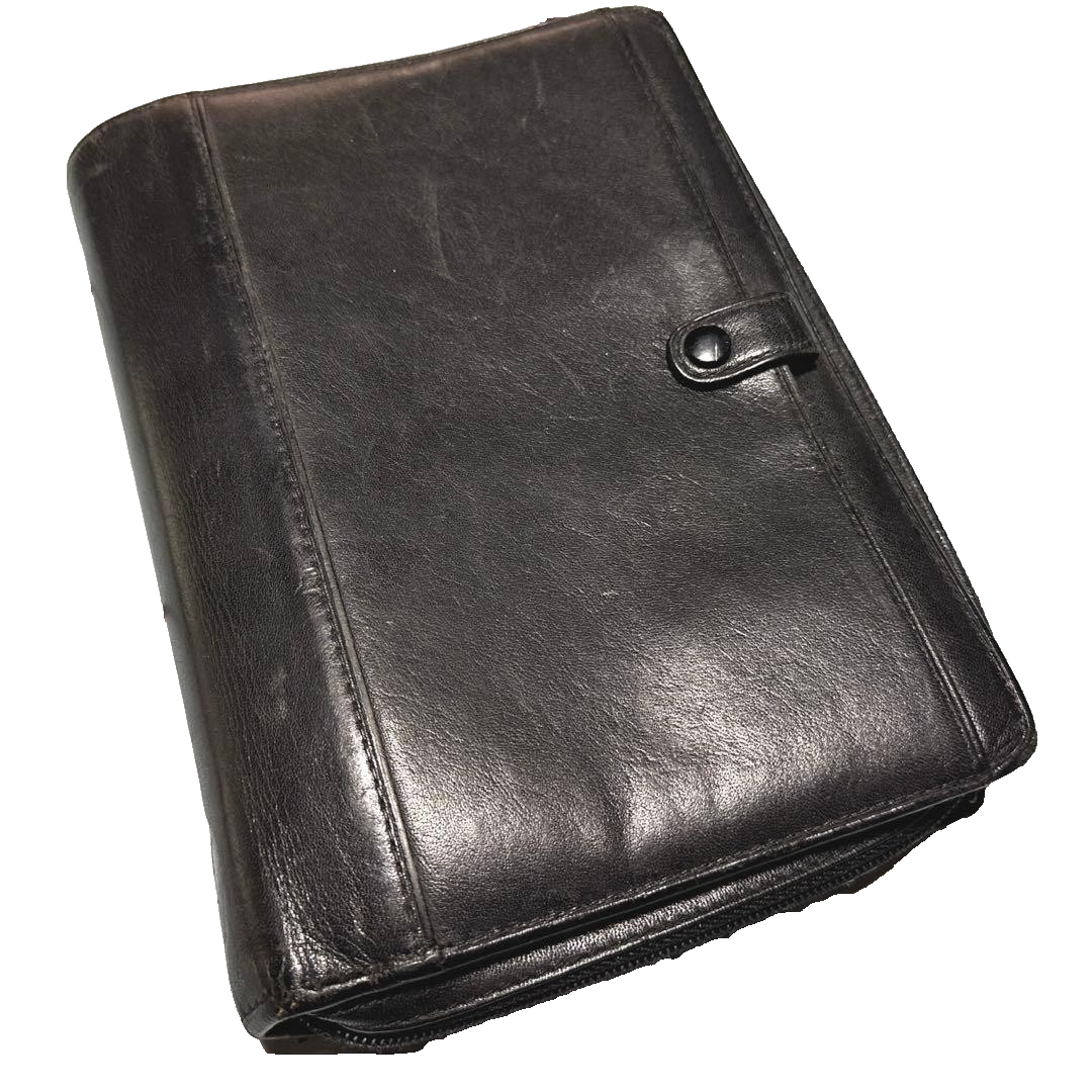 Filofax Durham Personal Size Black Full Zip Leather Organizer