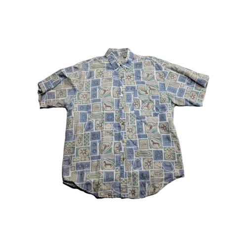 Vintage Bugle Boy Company Short Sleeve Button Down Men's Size Large