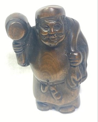Netsuke Daikokuten Traditional Japan Boxwood Carving