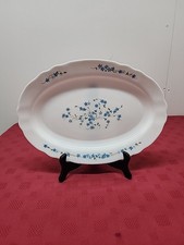 Vintage Arcopal Veronica Serving Platter 13" 1970s Forget-Me-Nots  France EUC