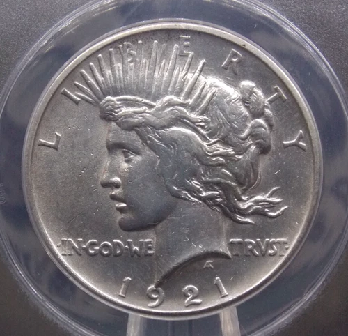 1921 "P" Peace Dollar "HIGH RELIEF" $1 ANACS AU58 Details #079 About Unc ECC&C