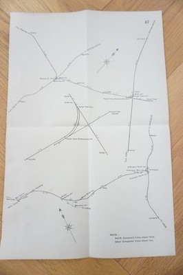 1915 North Eastern Railway Distance Diagram Plan Map Thirsk Arthington Ref 47