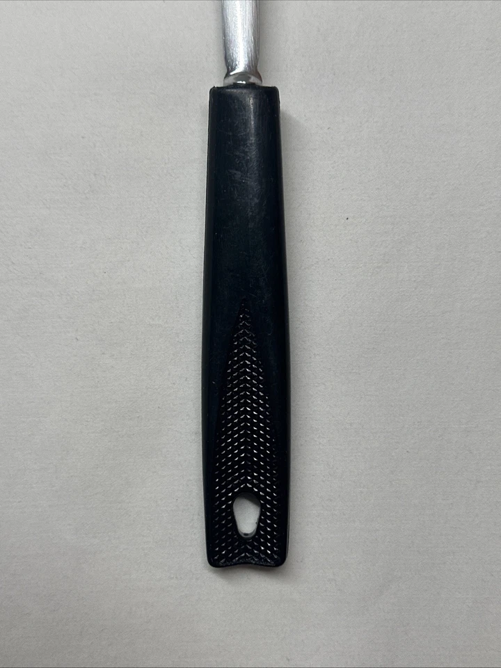 Cuchara para servir vintage EKCO EE. UU. ranurada de metal ojo de cerradura 12" mango negro Foto 4 de 4