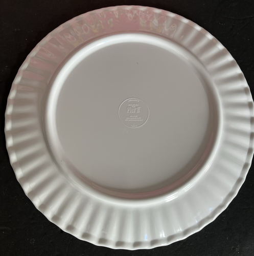 4 Pier 1 Imports Bright Pink Yellow Floral Melamine Scalloped Dinner Plates 11" - Picture 3 of 4