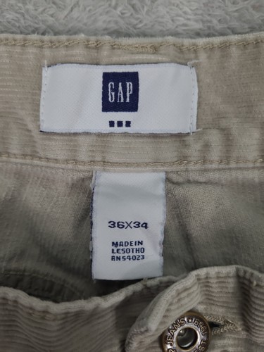 Gap Mens Y2K Corduroy Pants Beige 36X34 Straight Leg - Picture 4 of 13