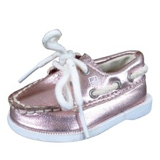 Sperry Top-Sider A/O Crib Toddler Girl Boat Shoe Size 1 Metallic Pink Leather
