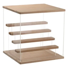 Acrylic Display Case with LED Light 12.59"x 12.59" 5 Tier Transparent Dustproof