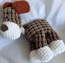 Brown and White Plush Stuffed Dog Toy 089