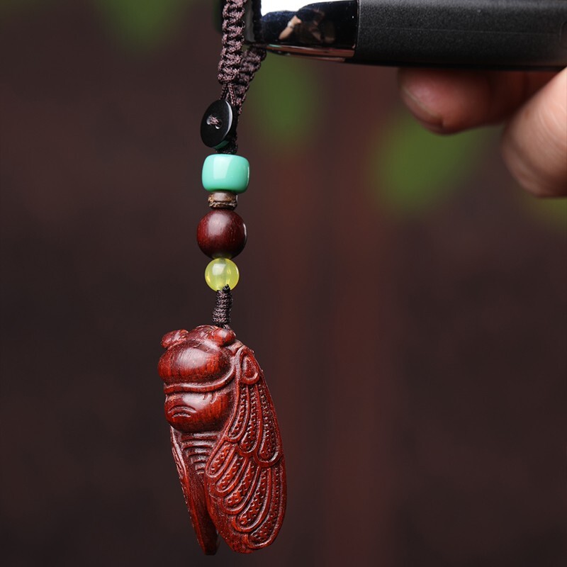 netsu様 YZ098- 6.8X4.2X2.8 CM Hand Carved Green Sandalwood Netsuke