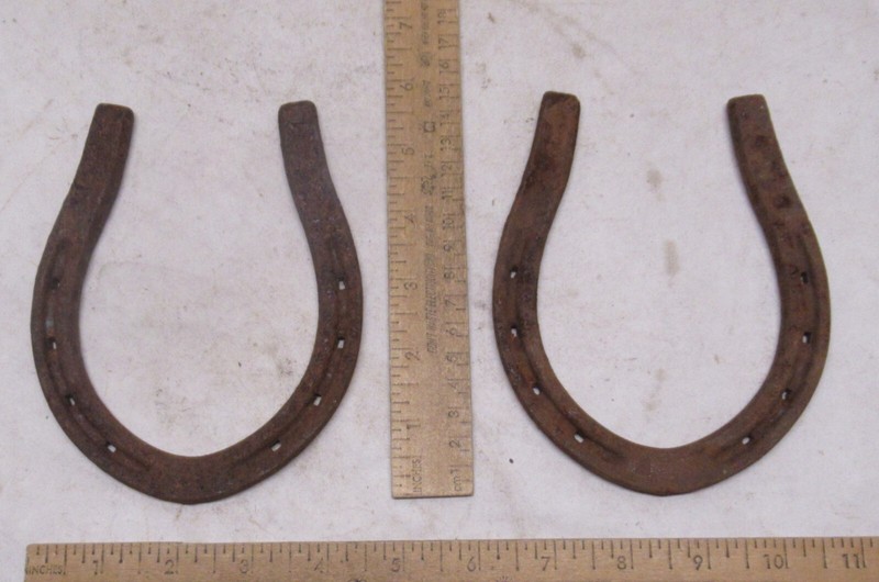 2 MULE / HORSE SHOEs - Used - Metal - GREAT DECORATION - listing # 2213